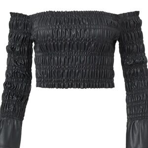 Venus new in bag smocked faux leather top small